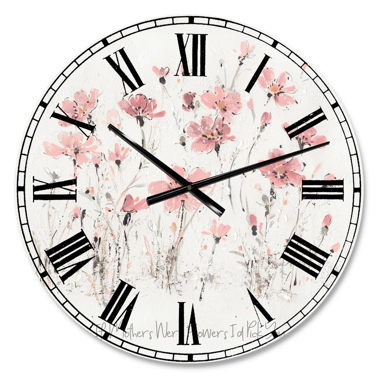 Designart Wildflowers III Traditional Wall Clock